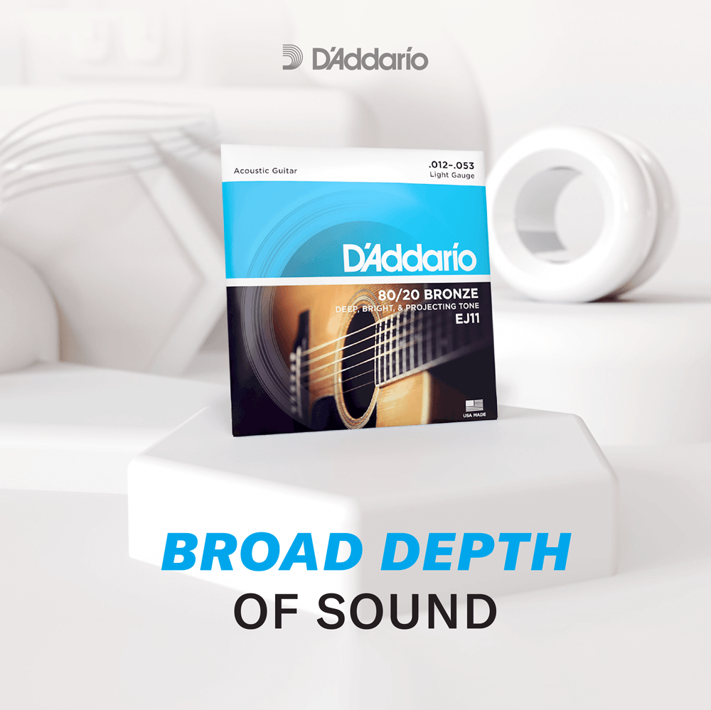 D'Addario 80/20 Bronze Acoustic Guitar Strings – 12 String – 10-47