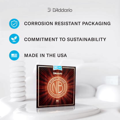 D'Addario Nickel Bronze Acoustic Guitar Strings – Medium – 13-56