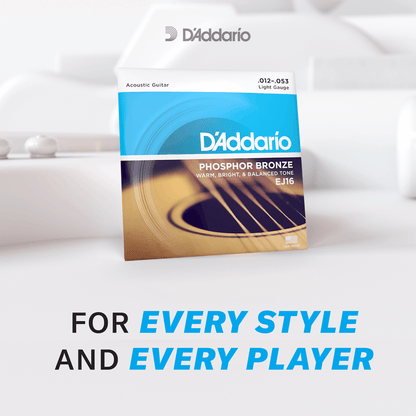 D'Addario Phosphor Bronze Acoustic Guitar Strings – Medium – 13-56 (10 Pack)