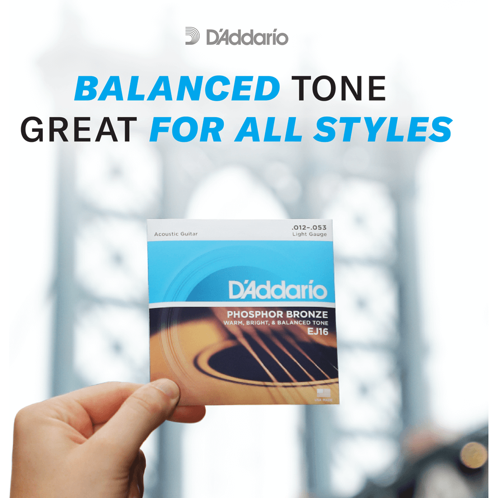 D'Addario Phosphor Bronze Acoustic Guitar Strings – Medium – 13-56