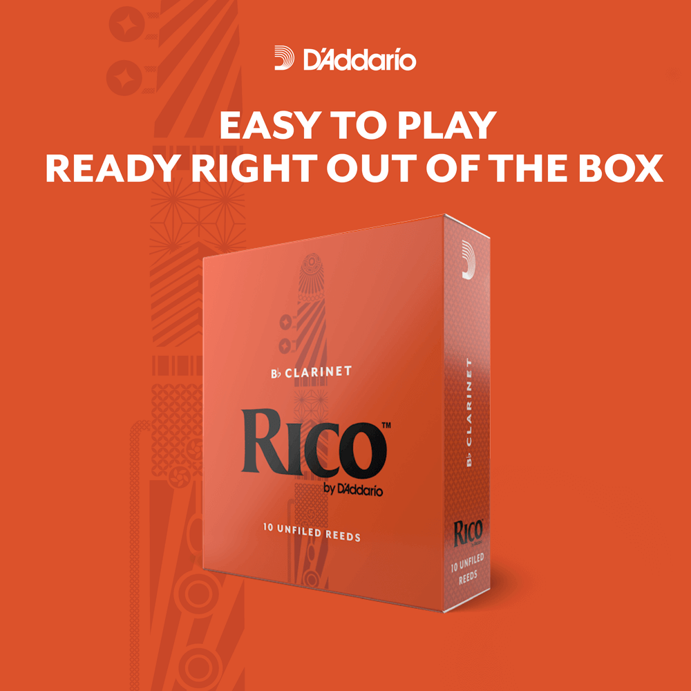 Rico by D'Addario Contra Clarinet/Bass Saxophone Reeds – Strength 2.5 (10 Pack)