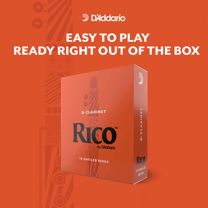 Rico by D'Addario Contra Clarinet/Bass Saxophone Reeds – Strength 2.5 (10 Pack)