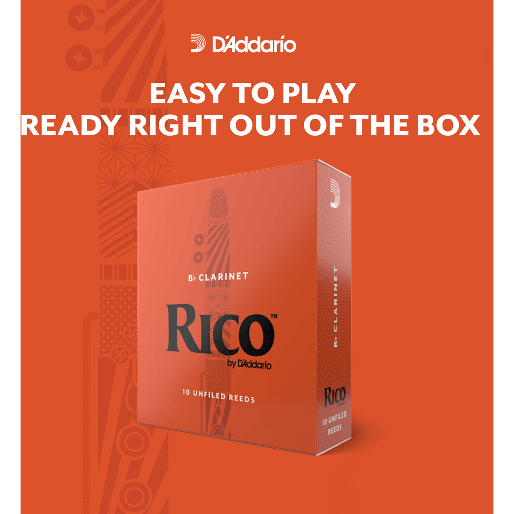 Rico by D'Addario Contra Clarinet/Bass Saxophone Reeds – Strength 3.0 (10 Pack)