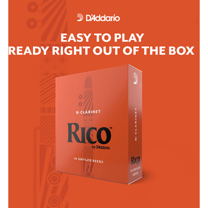 Rico by D'Addario Contra Clarinet/Bass Saxophone Reeds – Strength 3.0 (10 Pack)