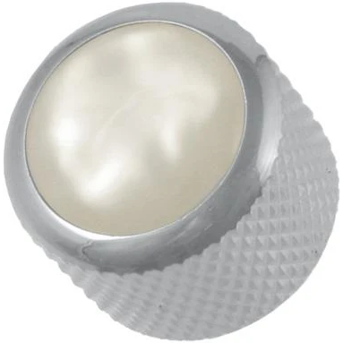 Custom Eagle Control Knob Chrome White Pearloid Top