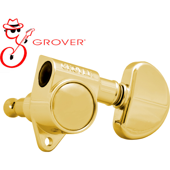 Grover Genuine 3-A-Side Rotomatic GRO102G Machine Heads Tuners Gold Les Paul