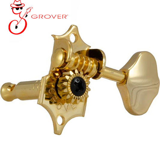 Grover Genuine 3-A-Side Sta-Tite GRO97VG Open Gear Machine Heads Tuners Gold