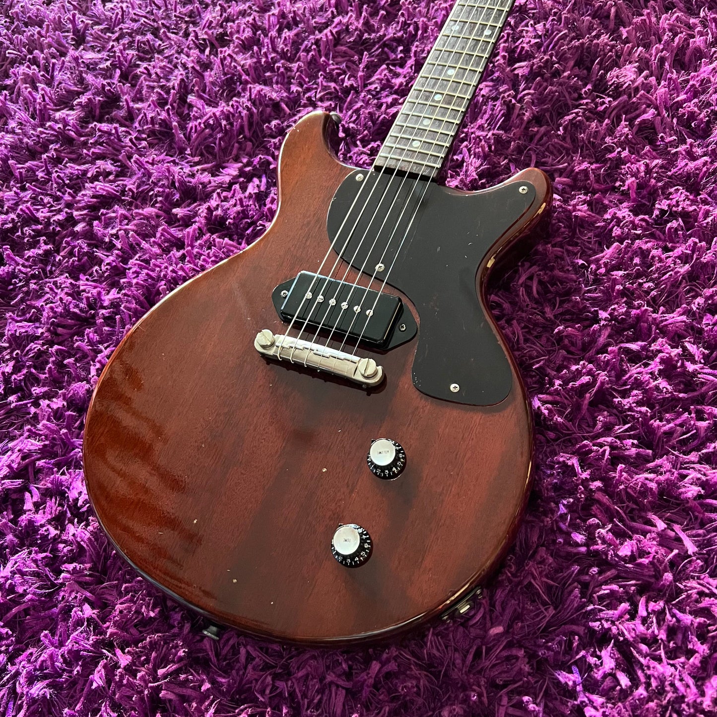 1975 Greco TV-500 LP Junior Style Double Cut Wine Red (w/ OHSC)