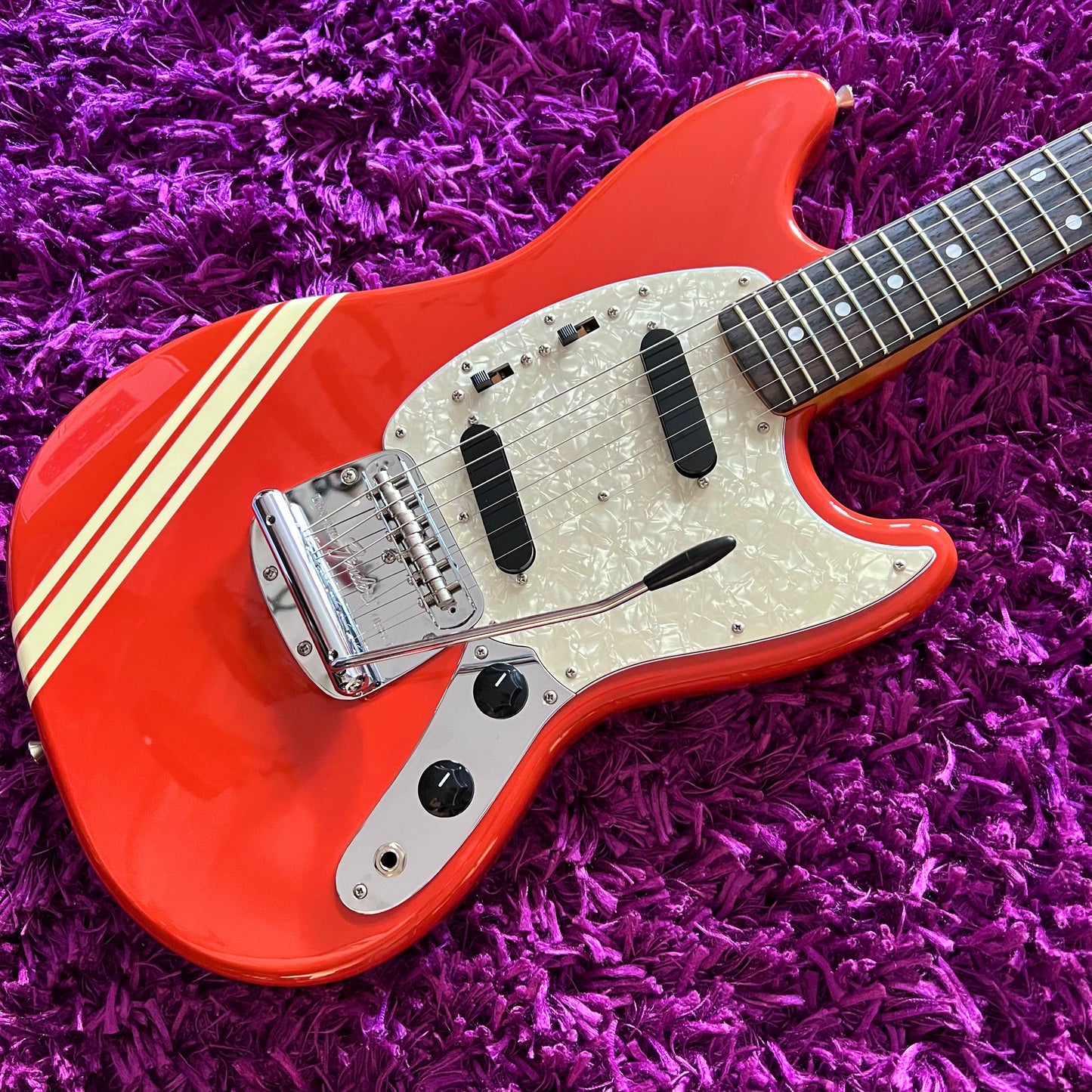 2012 Fender Competition Mustang MG-73/CO '73 Reissue Fiesta Red Matching Headstock (MIJ)