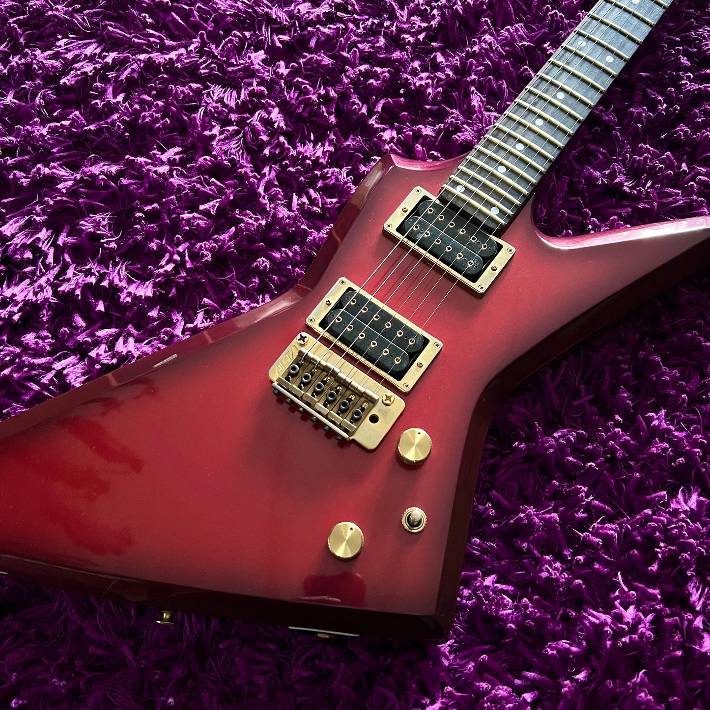 1982 Aria Pro II ZZ Custom Explorer Wine Red Burst (MIJ Matsumoku)