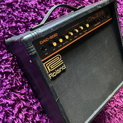 80s Roland DAC-50D Vintage Solid State 50W Combo Amp w/ Built-In Effects