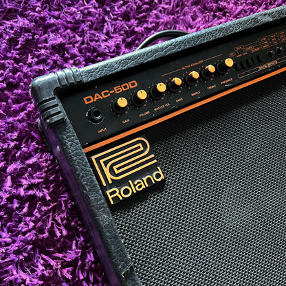 80s Roland DAC-50D Vintage Solid State 50W Combo Amp w/ Built-In Effects