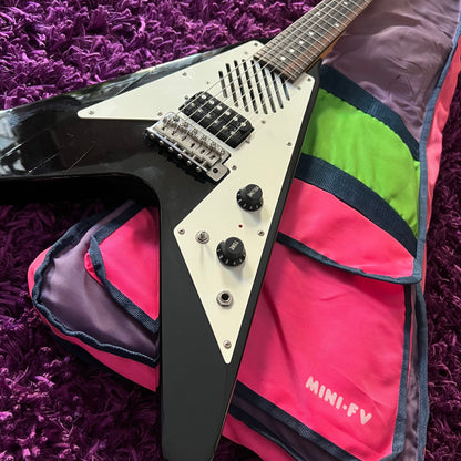 Early 90s Greco MINI-FV Flying V w/ Onboard Speaker & Gig Bag