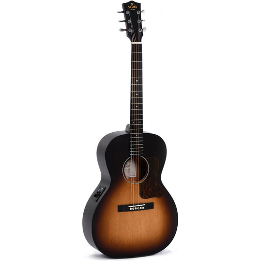 Sigma JM-SGE Acoustic Guitar Solid Sitka Spruce Top - Mahogany Back and Sides - Sunburst - Satin