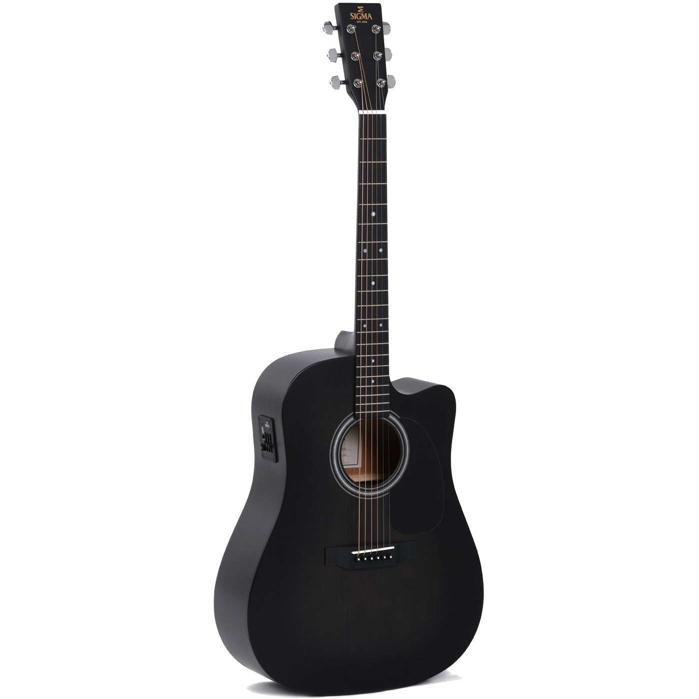 Sigma DMCE-BKB Dreadnought Acoustic Guitar Cutaway Solid Spruce Top Blackburst - Mahogany Back and Sides - Satin