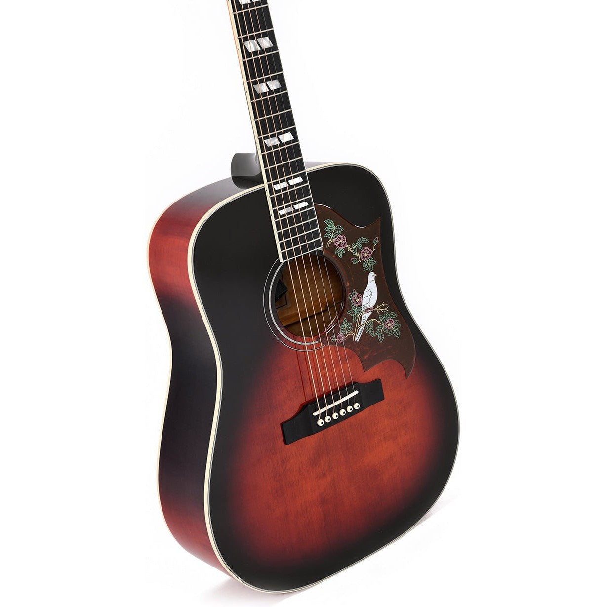 Sigma DA-SG7 Dreadnought Acoustic Guitar Solid Sitka Spruce Top - Flamed Maple Back and Sides - Dark Vintage Sunburst - Dove - Gloss