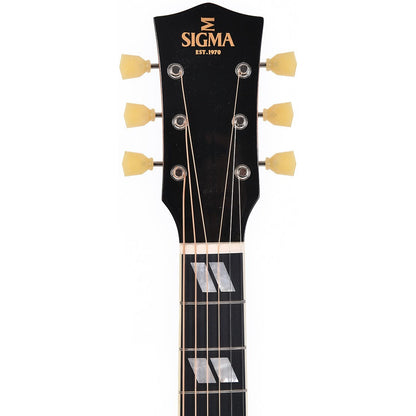 Sigma DA-SG7 Dreadnought Acoustic Guitar Solid Sitka Spruce Top - Flamed Maple Back and Sides - Dark Vintage Sunburst - Dove - Gloss