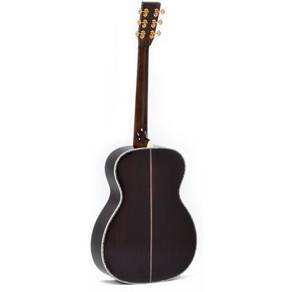 Sigma SOMR-45 OM Acoustic Guitar All Solid Spruce Top and Rosewood Back and Sides - Style 45 Inlay - Gloss