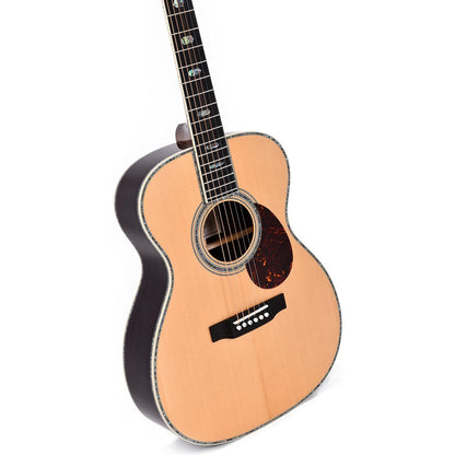 Sigma SOMR-45 OM Acoustic Guitar All Solid Spruce Top and Rosewood Back and Sides - Style 45 Inlay - Gloss