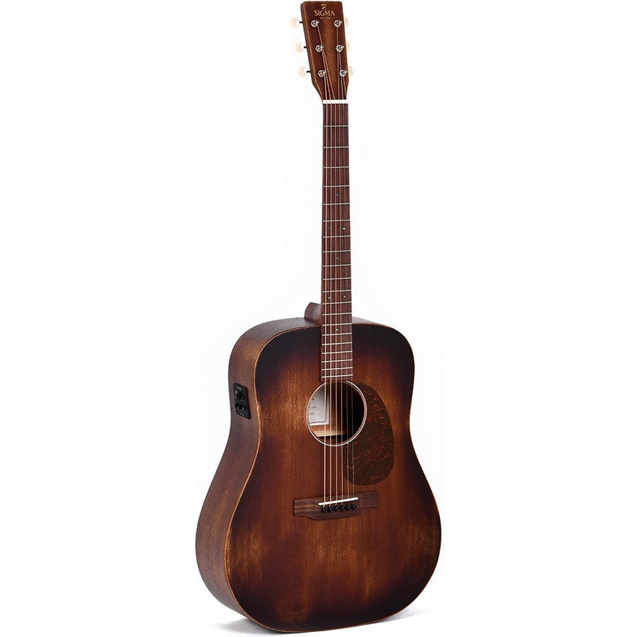 Sigma DM-15E AGED Dreadnought Acoustic Guitar Solid Mahogany Top - Aged - Satin