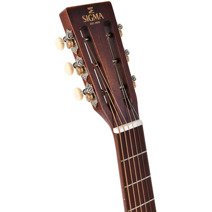 Sigma DJM-15-AGED Dreadnought Acoustic Guitar Slope Shoulder Solid Mahogany Top - Aged - Satin