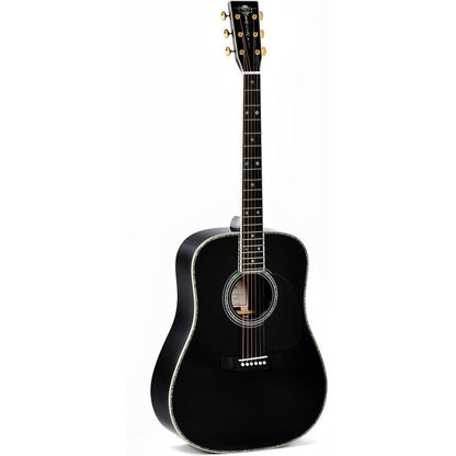 Sigma SDR-42 NASHVILLE Dreadnought Acoustic Guitar All Solid Sitka Spruce Top and Rosewood Back and Sides - Style 42 Black Gloss