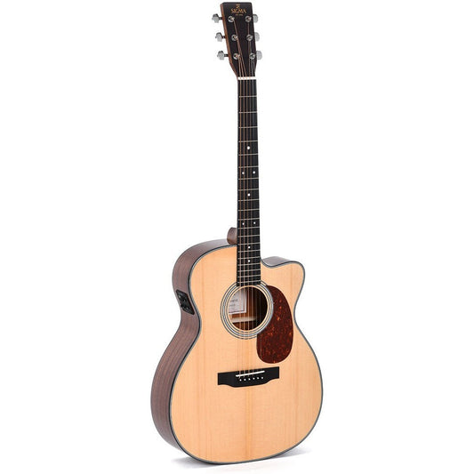 Sigma 000MC-1E Acoustic Guitar Solid Spruce Top Cutaway - Mahogany Back and Sides - Gloss