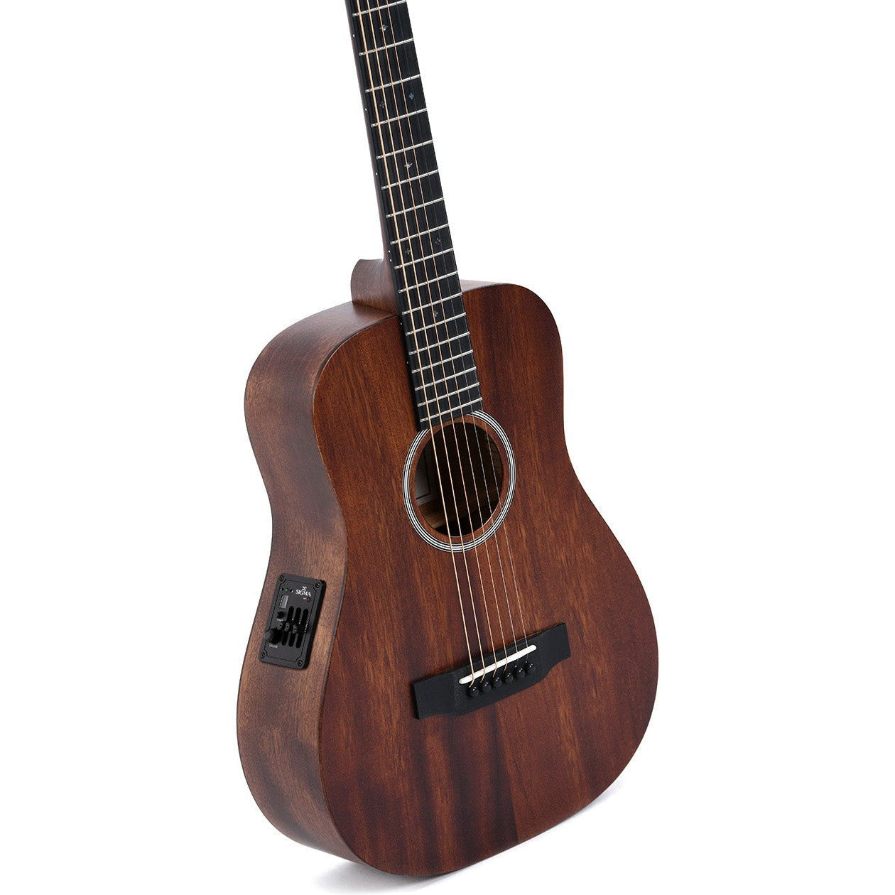 Sigma TM-15E Travel Acoustic Guitar Solid Mahogany Top - Mahogany Back and Sides - Satin