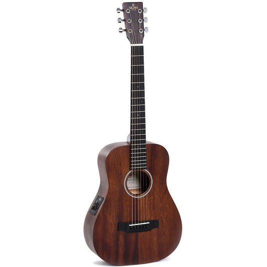 Sigma TM-15E Travel Acoustic Guitar Solid Mahogany Top - Mahogany Back and Sides - Satin