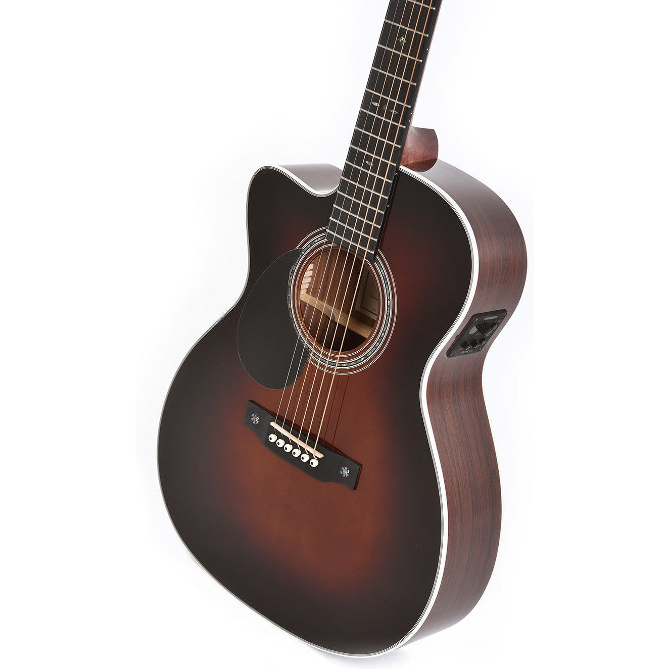 Sigma OMTC-1E-SB OM Acoustic Guitar Solid Spruce Top Cutaway - Tilia Back and Sides - Gloss Sunburst