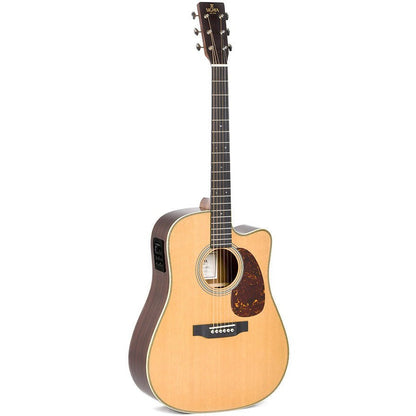 Sigma DTC-28HE Dreadnought Acoustic Guitar Cutaway Solid Spruce Top - Tilia Back and Sides - Gloss