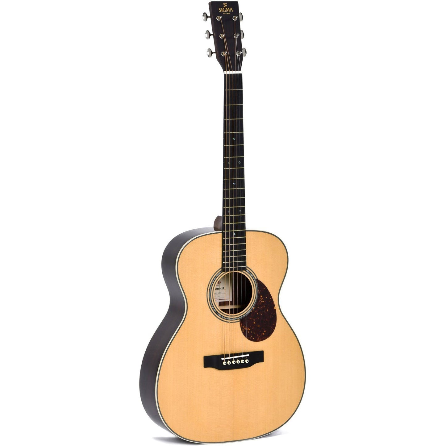 Sigma SOMR-28 OM Acoustic Guitar All Solid Spruce Top and Rosewood Back and Sides - Gloss