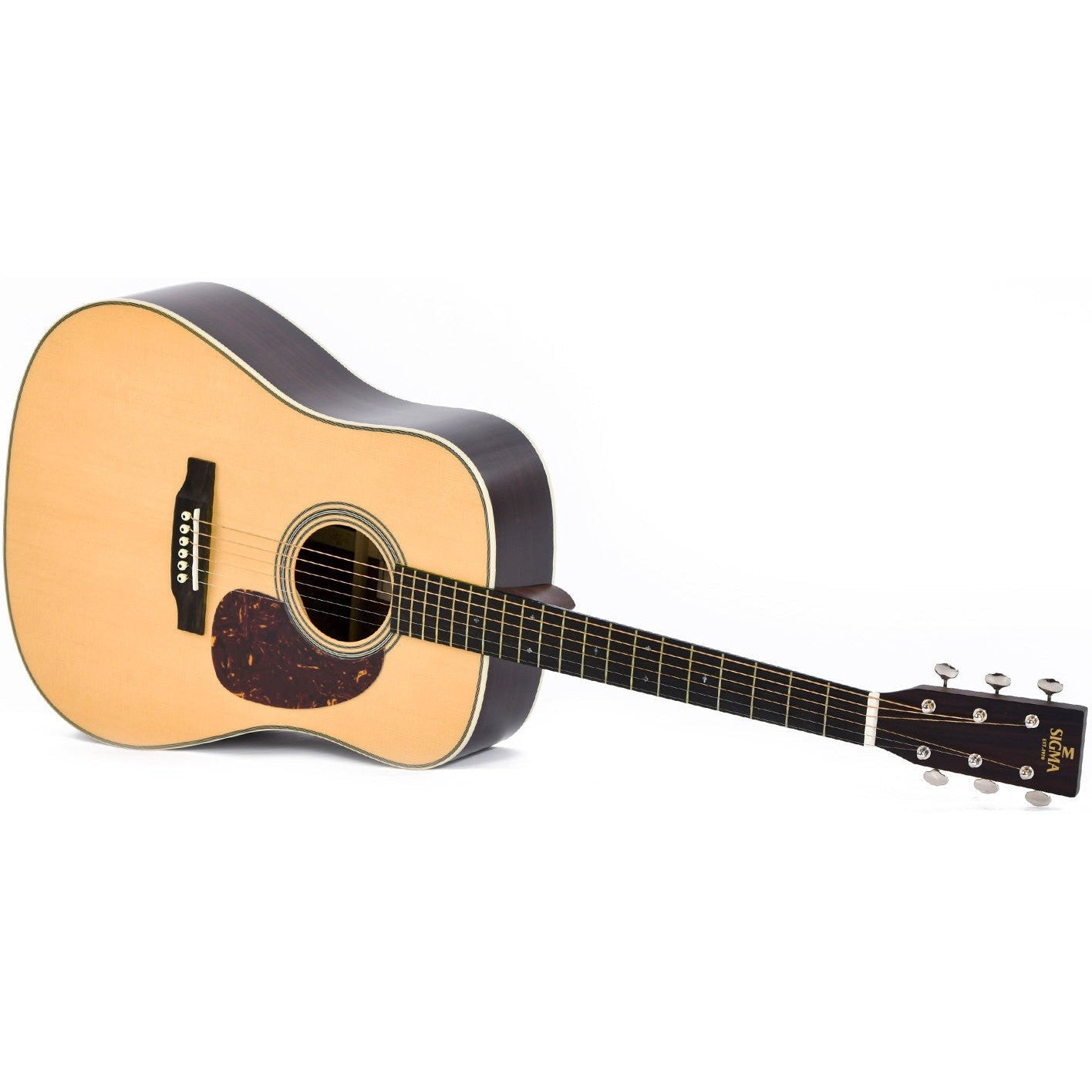 Sigma SDR-28 Dreadnought Acoustic Guitar All Solid Spruce Top and Rosewood Back and Sides - Gloss