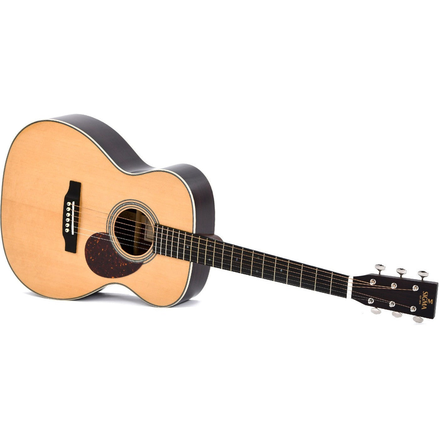 Sigma SOMR-28 OM Acoustic Guitar All Solid Spruce Top and Rosewood Back and Sides - Gloss