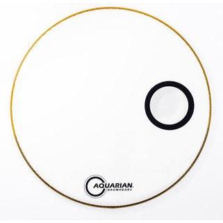 Aquarian Small Offset Port – Resonant Bass Drumhead – Gloss White – 28″ (SMPTCC28WH)