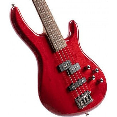 Cort Action Bass Plus Transparent Red 4 String Bass