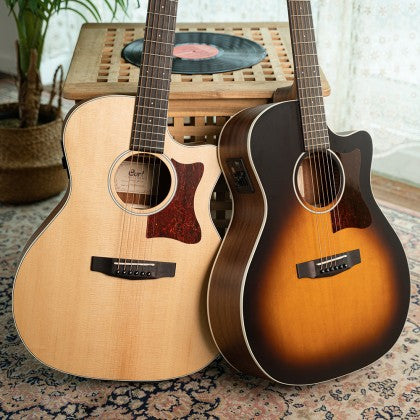 Cort GA1E Grand Auditorium Cutaway Acoustic-Electric Guitar – Natural Satin