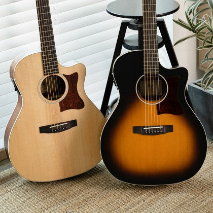 Cort GA1E Grand Auditorium Cutaway Acoustic-Electric Guitar – Natural Satin