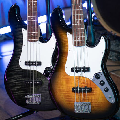 Cort GB24JJ 4-String Bass Guitar – Transparent Black