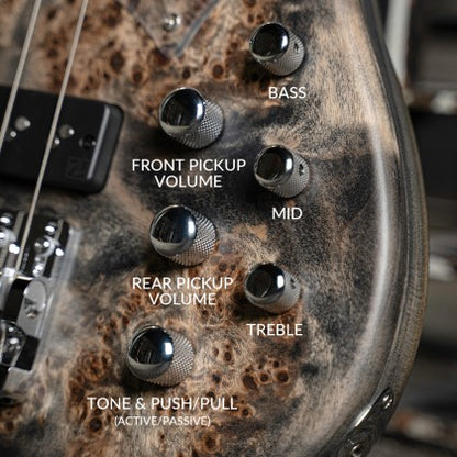 Cort GB Modern 5 5-String Bass Guitar – Open-Pore Charcoal Grey
