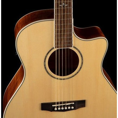 Cort GA-FF Flamed Maple Grand Auditorium Cutaway Acoustic-Electric Guitar – Natural