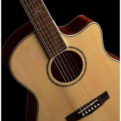Cort GA-FF Flamed Maple Grand Auditorium Cutaway Acoustic-Electric Guitar – Natural