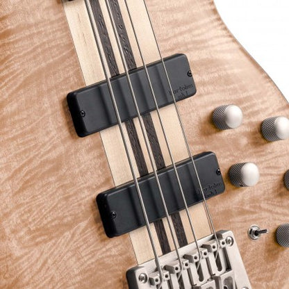 Cort A5 Plus FMMH 5-String Bass Guitar – Open-Pore Black Cherry
