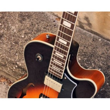 Cort Yorktown-BV Hollow-Body Electric Guitar with Bigsby – Tobacco Burst