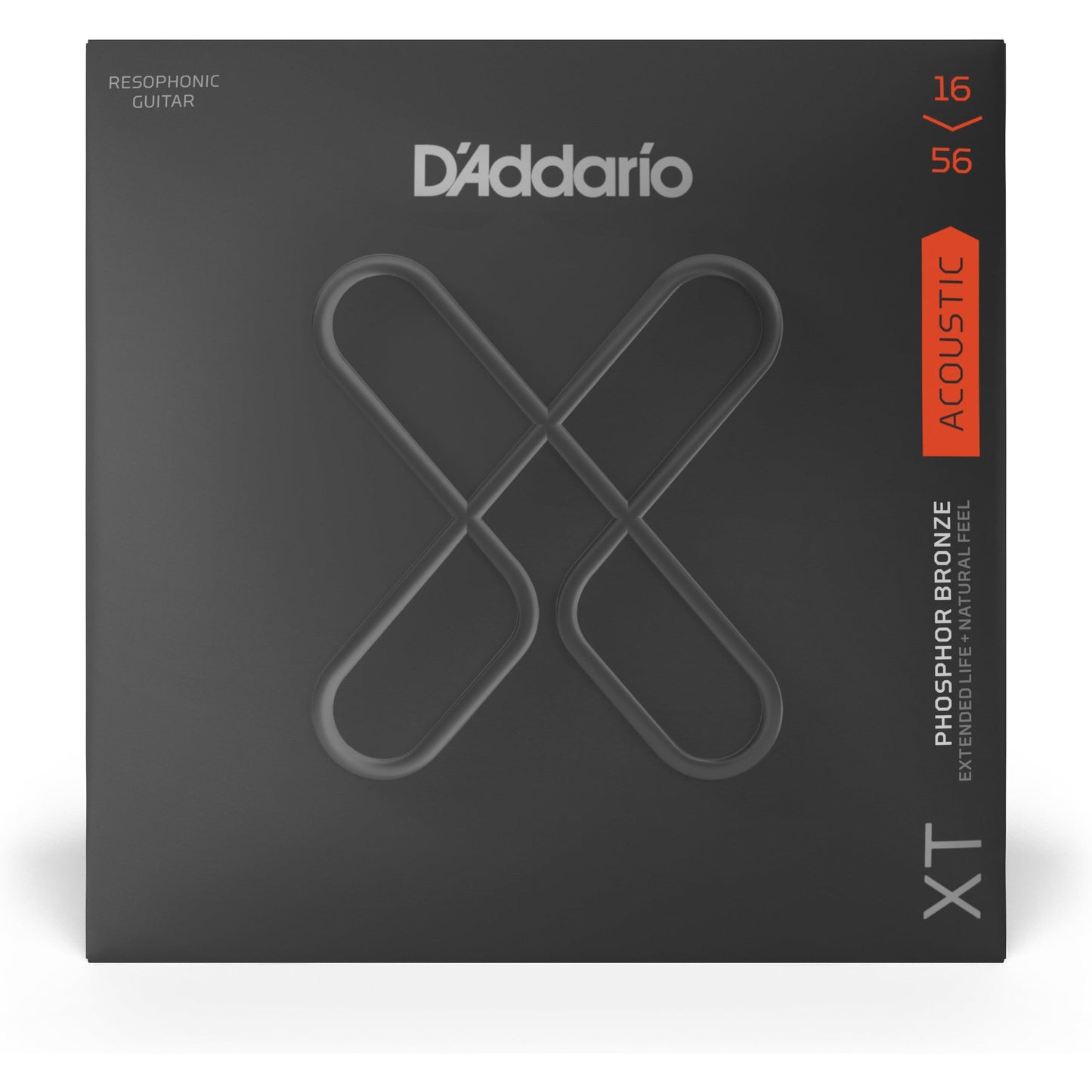 D'Addario XTAPB1656 XT Acoustic Phosphor Bronze, Medium, Resophonic, 16-56