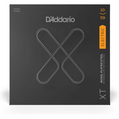 D'Addario XTE1059 XT Electric Nickel Plated Steel, Regular Light, 7-String 10-59