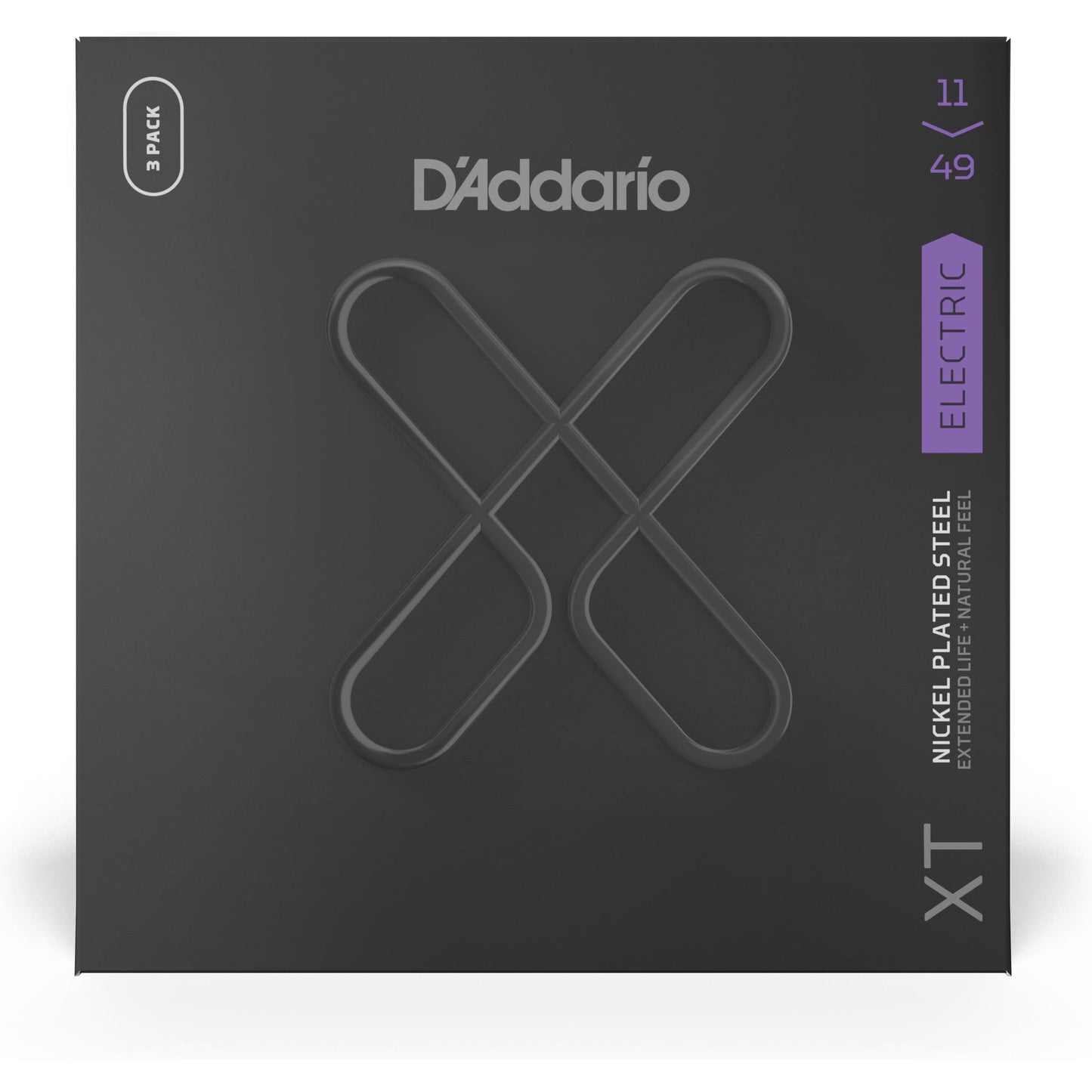 D'Addario XTE1149-3P XT Electric Nickel Plated Steel, Medium, 11-49, 3 Sets