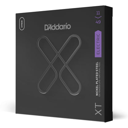 D'Addario XTE1149-3P XT Electric Nickel Plated Steel, Medium, 11-49, 3 Sets