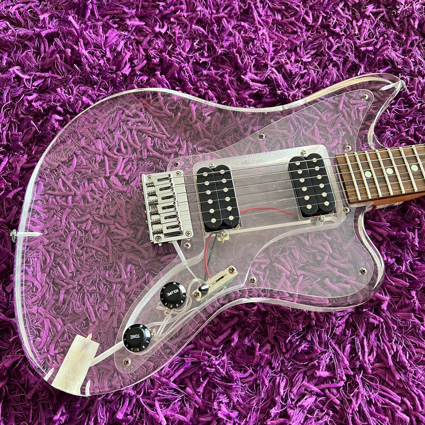 Barclay 5004 Acrylic Jaguar Electric Guitar MIJ