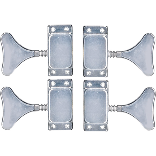 Teisco Vintage Bass Style Machine Heads Tuners 2-A-Side Chrome